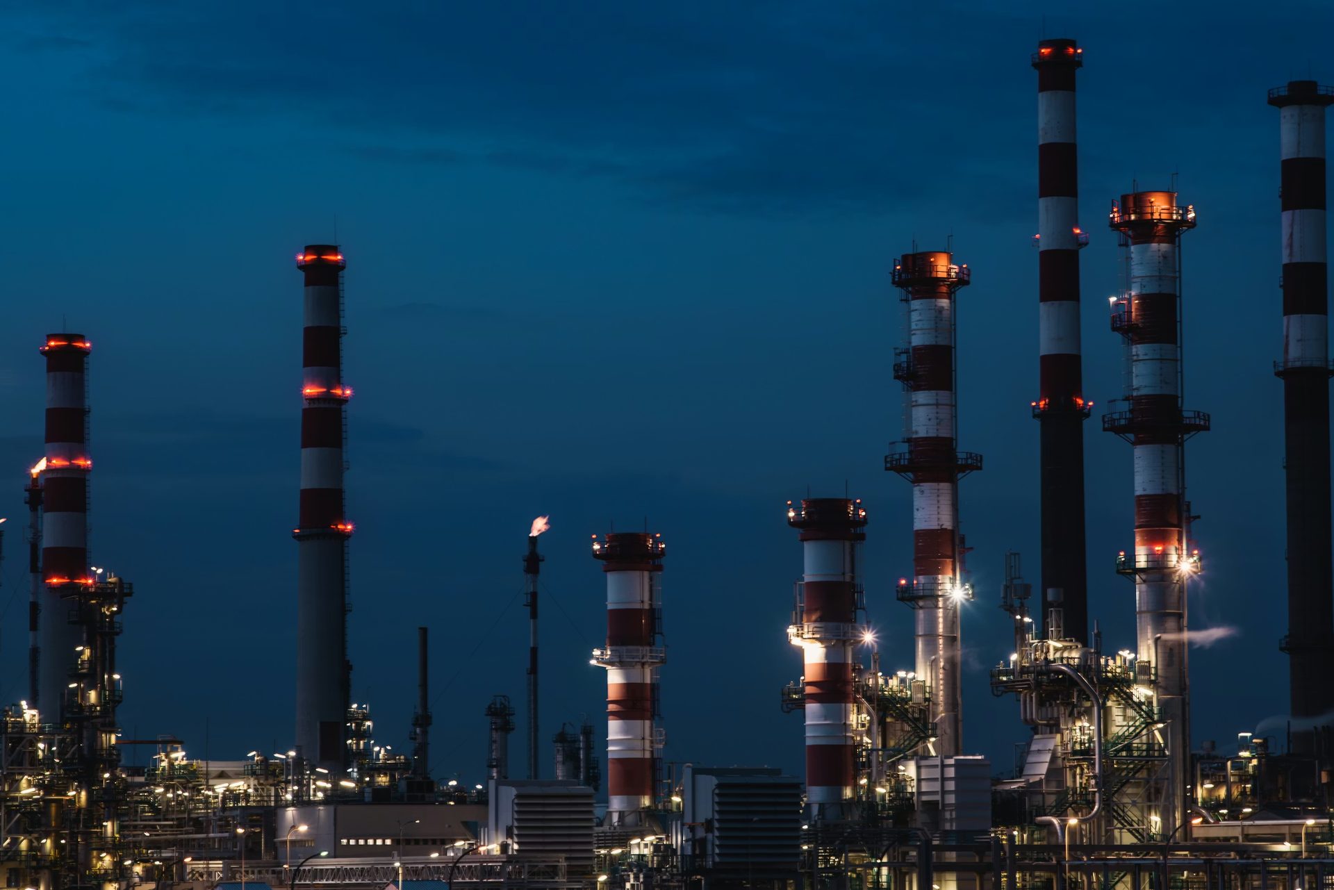 Refinery at blue hour